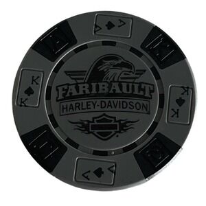 HARLEY DAVIDSON FARIBAULT‎ MINNESOTA DEALER CASINO POKER CHIP Grey Black